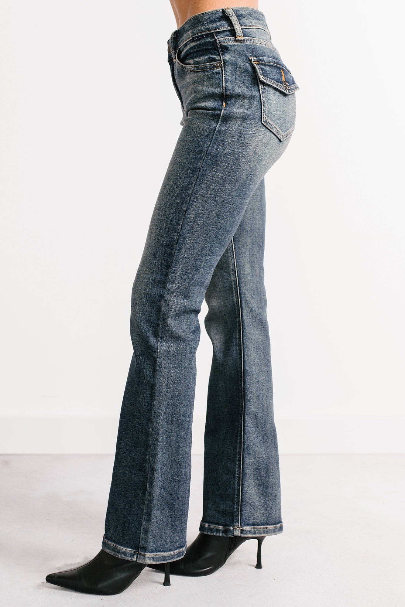 Roman Mid Rise Bootcut Cello Jeans (Dark Tint)